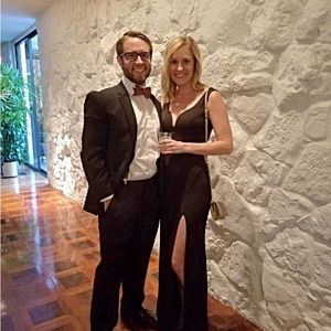 Beautiful black gown only worn once! Has a slit up the side.